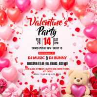 Valentine's Day Party Square (1:1) template