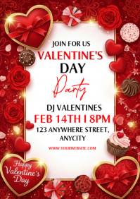 Valentine's Day Party A4 template