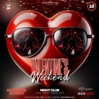 valentine's day party design template Quadrat (1:1)