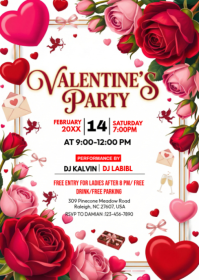 Valentine's Day Party A6 template