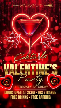 Valentine's Day Party Digital Display (9:16) template
