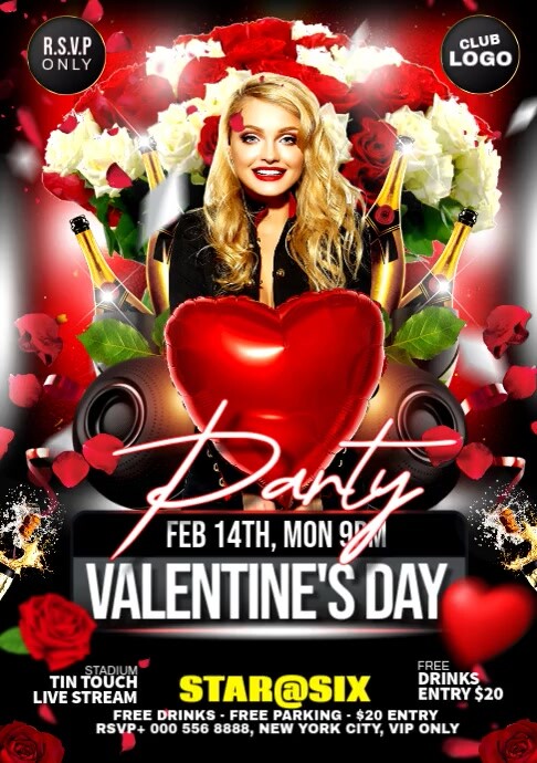 VALENTINE'S DAY PARTY A3 template