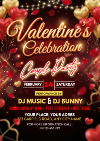Valentine's Day Party A6 template