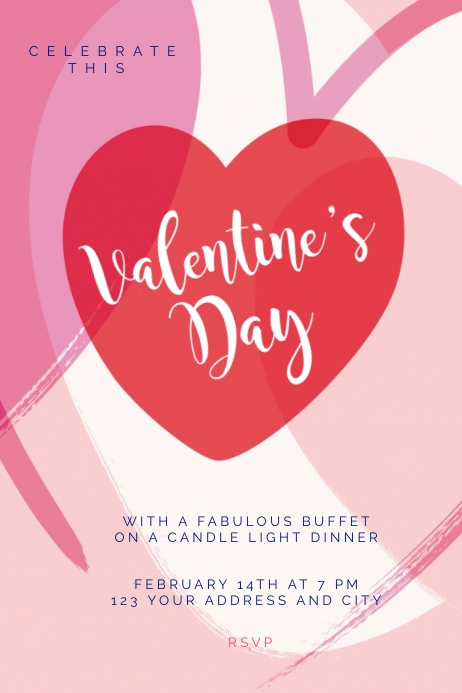 VALENTINE'S DAY PARTY Cartaz template