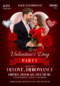 Valentine's Day Party Event Poster Flyer A4 template