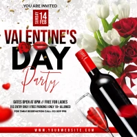 valentine's day party flyer Post Instagram template
