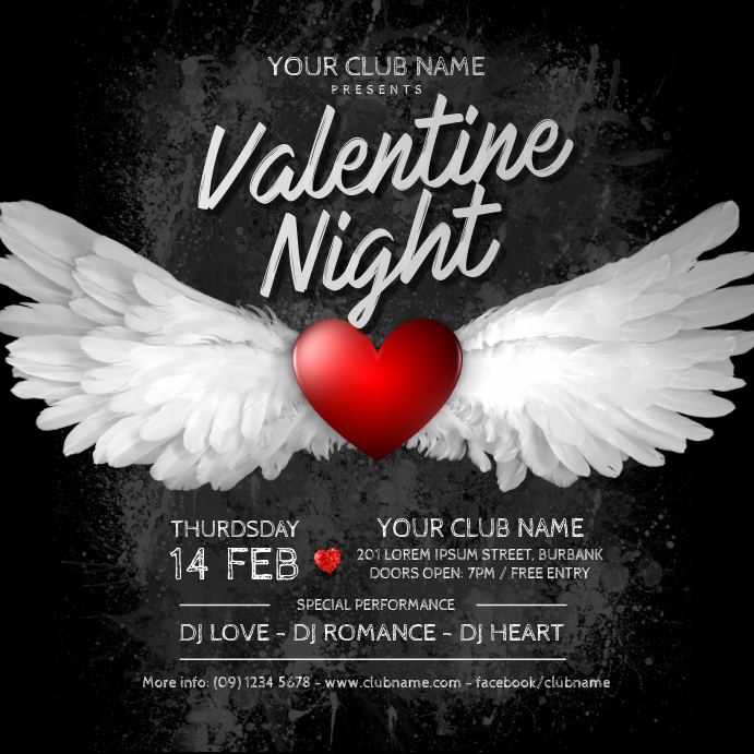 Valentine's Day Party Instagram Post Instagram-Beitrag template