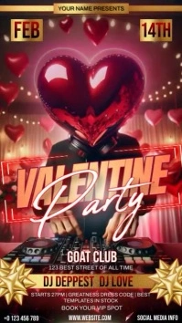 valentine's day party instagram story post template