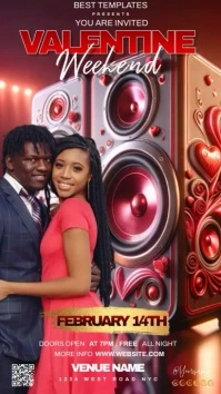 valentine's day PARTY INVITATION BALL NIGHT Historia de Instagram template