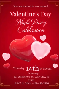 Valentine's day party invitation Poster template