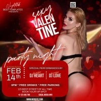 Valentine's day party invitation template Cuadrado (1:1)