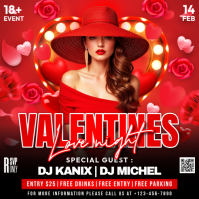 Valentine's Day Party Night Square (1:1) template