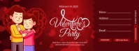 Valentine's Day Party Ticket Facebook Cover Photo template
