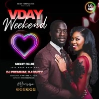 valentine's day party video ad Kwadrat (1:1) template