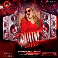 valentine's day party video ad Carré (1:1) template