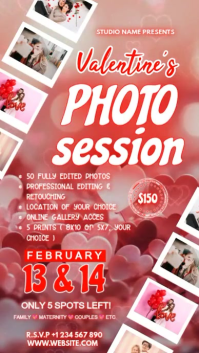 Rood Valentine's Photo Session Цифровой дисплей Template