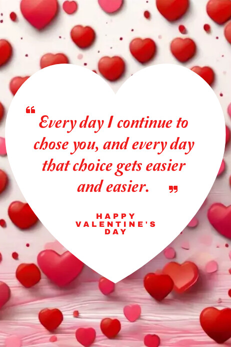 Valentine's day quote Poster template