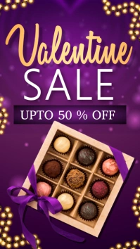 valentine's day retail, valentine's day sale Digital Display (9:16) template