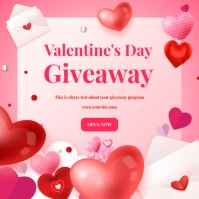 Valentine's Day Retail Banner Giveaway Square (1:1) template