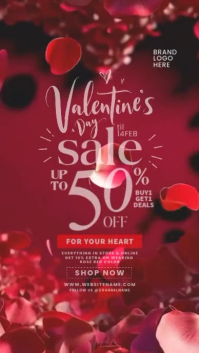 Vermelho Valentine's Day Sale Digitalt display Template