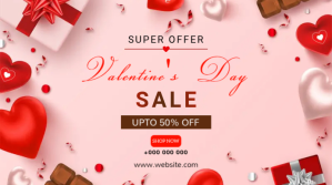 Valentine's day sale Digitalt display (16:9) template