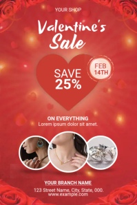 Rouge Valentine's Day Sale Flyer Label Template