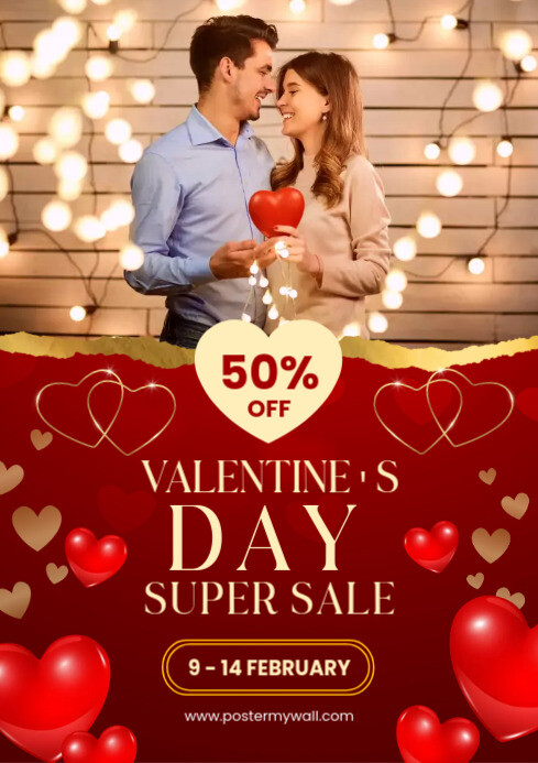 valentine's day sale template A4