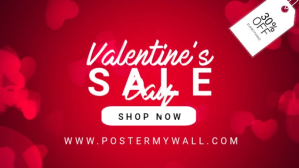 Красный Valentine's Day Sale Facebook-covervideo Template