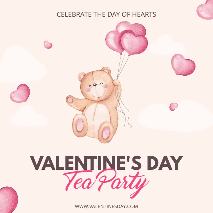 Valentine's day save the date party invite Instagram Post template