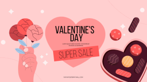 Merah Muda Valentine's Day Sale Digital Display Template
