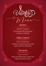 Valentine's Day Special Menu A5 template