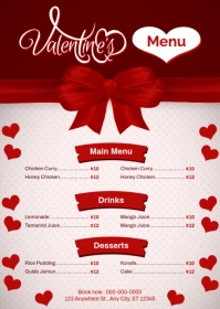 Valentine's Day Special Menu Design Template A6