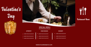 Red valentine's day special menu template Facebook Event Cover