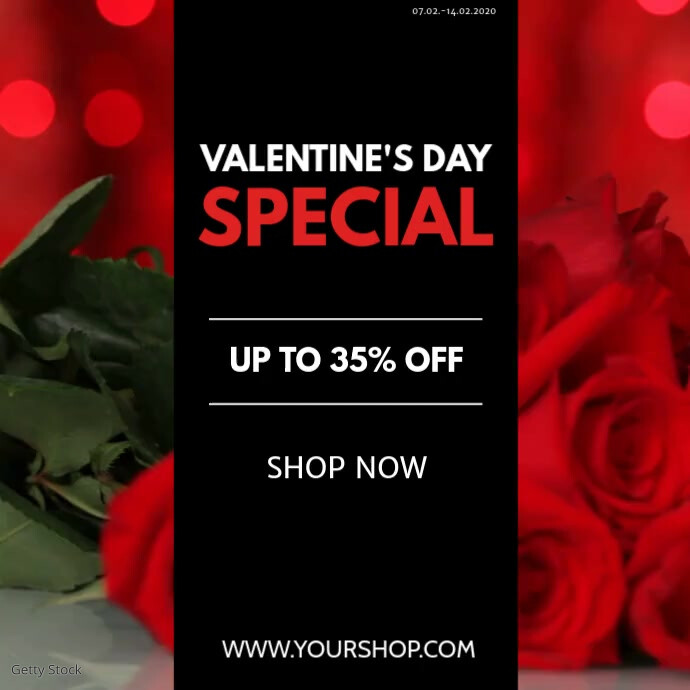 Valentine's Day Special Offer advert Video Ad Instagram Plasing template