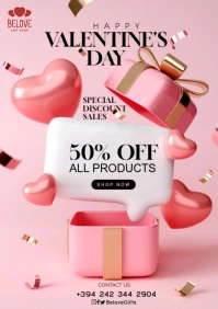 Valentine's Day Special Promo Flyer A4 template