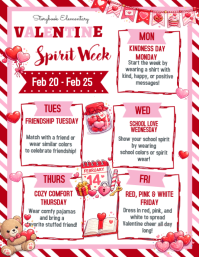 Valentine's Day Spirit Week Flyer Template Pamflet (VSA Brief)