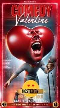 valentine's day stand up comedy Instagram ad template