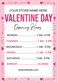 Valentine's Day Store Hours A4 template