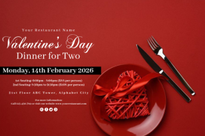 สีแดง Valentine's Day Template Etiket