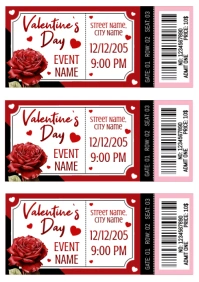 Valentine's Day Ticket Template Printable A4