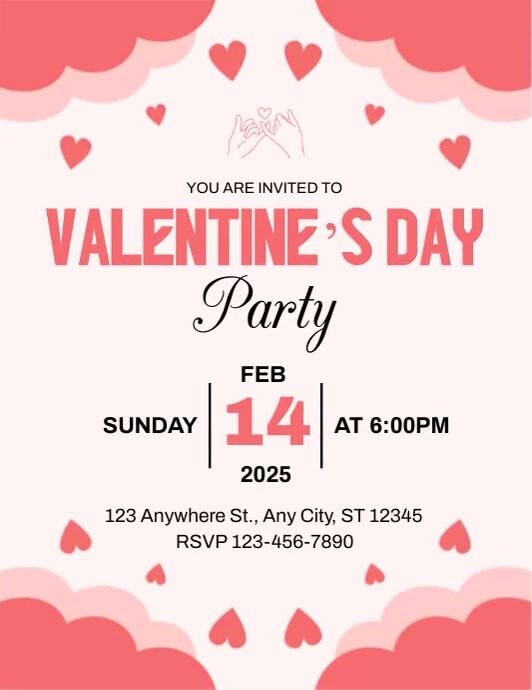 Valentine's Day Video Flyer (Letter pang-US) template