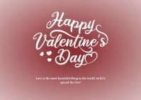 Valentine's Day Wishes Card Postcard template
