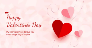 สีขาว Valentine's Day Greeting delt Facebook-billede Template