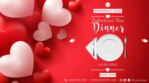 Valentine's Dinner Digitalt display (16:9) template