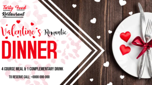 Valentine's Dinner Digitalt display (16:9) template