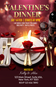 Valentine's Dinner Event Tabloid แทบลอยด์ template