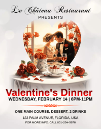 Valentine's Dinner Flyer Template Poster/Wallboard