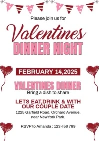 Valentine's Dinner Night A4 template