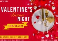 Valentine's dinner poster Carte postale template