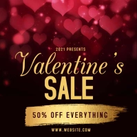 valentine's discount SALE event TEMPLATE Square (1:1)